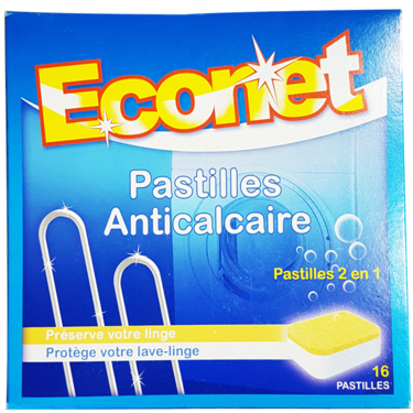 16 Pastilles Lave Linge Anticalcaire Econet