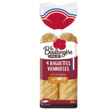 4 Baguettes Viennoises Complètes La Boulangère  340g