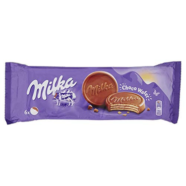 6 barquillos de chocolate con leche Choco Wafer Milka 180g