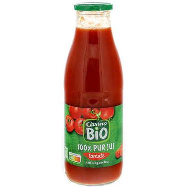 100% Pur Jus Tomate Salé Bio Casino 75 cl