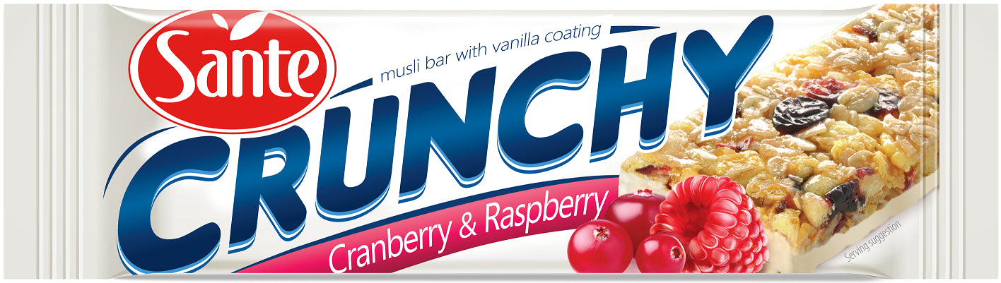 Crunchy Cereal Bars with Raspberry Cranberry and Healthy Yogurt 40g