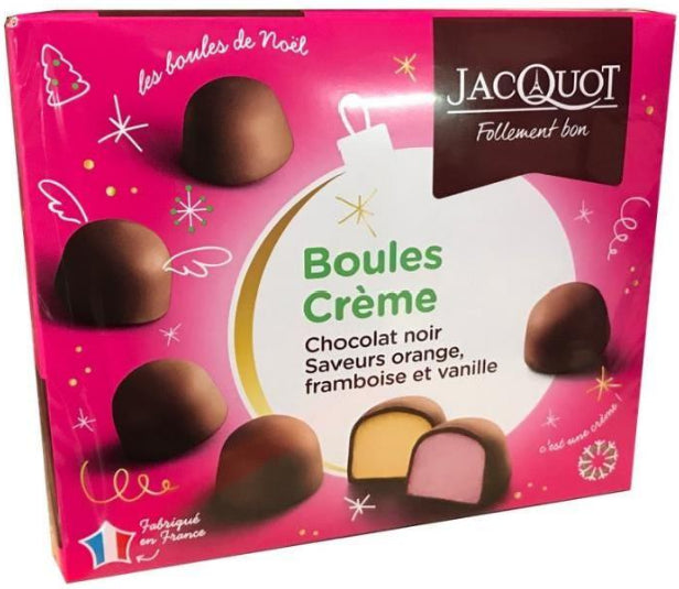 Boules Crème Chocolat Noir Saveurs Orange Framboise et Vanille Jacquot 1kg