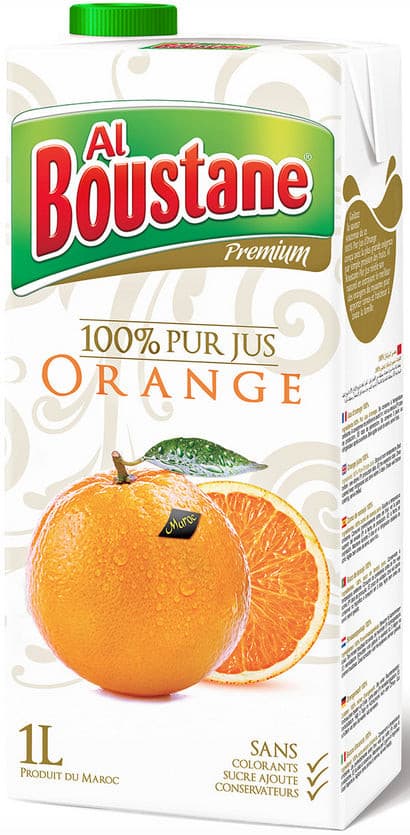 Jus 100% Pur Orange Sans Colorant Al Boustane  1L.