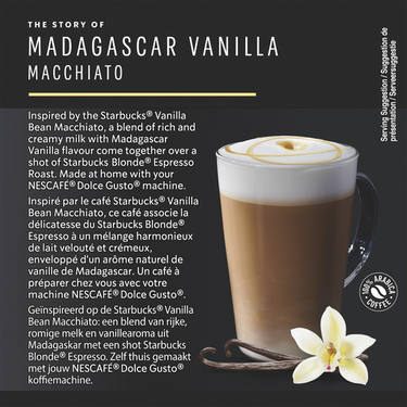 12 Madagascar Vanilla Macchiato Capsules Starbucks by Dolce Gusto 