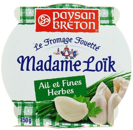 Le Fromage Fouetté Ail et Fines Herbes Madame Loik Paysan Breton 150g