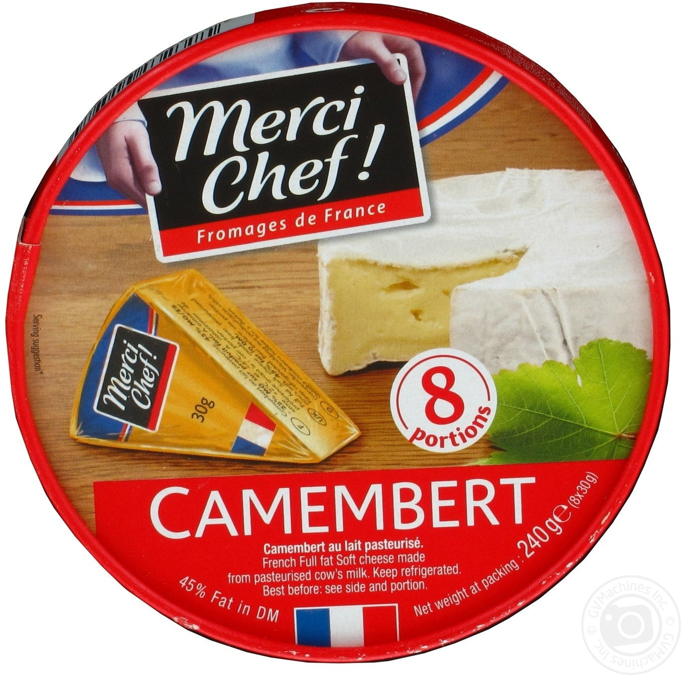 Camembert in Portions 45% Fat Thanks Chef! 240g