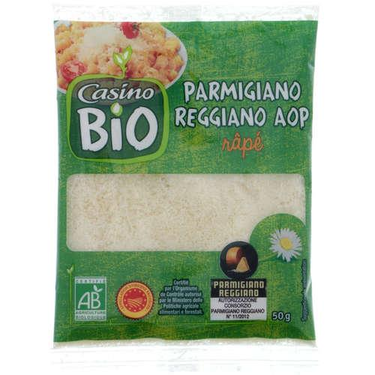Organic Grated Cheese Parmigiano Reggiano PDO Casino 50 g