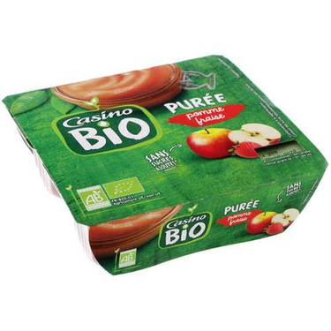 كومبوت التفاح والفراولة بدون سكر مضاف بيو كازينو 4 × 95 جم