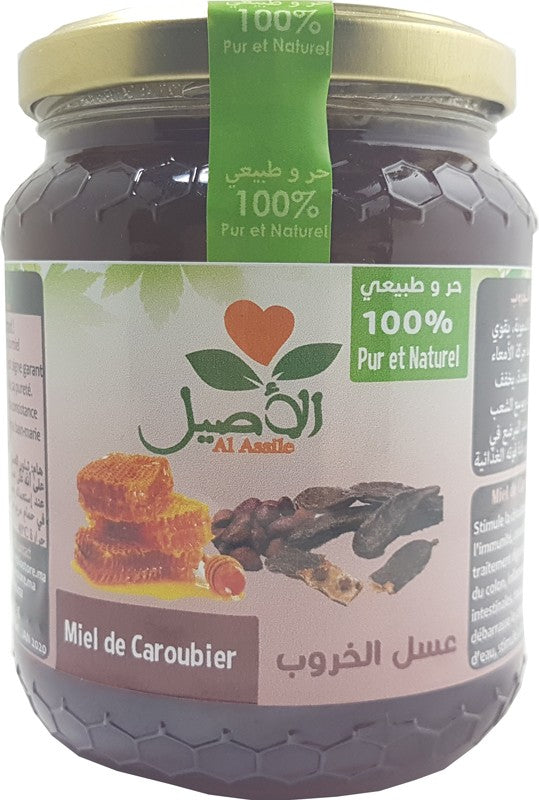 Miel de Caroubier 100% Pur et Naturel Al-Assil 500g
