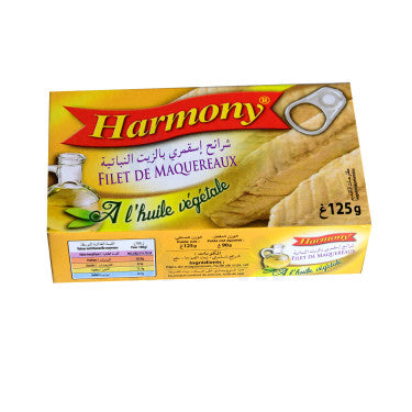 Whole Mackerel Fillet in Harmony Vegetable Oil 125 g