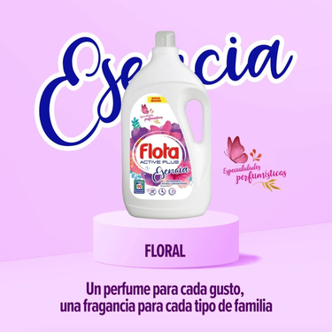 90 Lavages Détergent Liquide Active Plus Esencia Flota  4,95 L