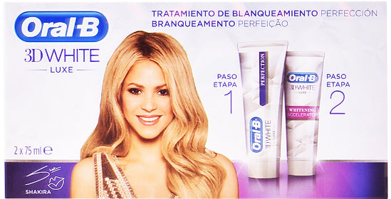 Dentifrice Perfection et Dentifrice Blanchissant Oral-B 3D White Luxe 2x75ml