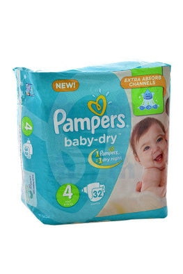 32 حفاضة بيبي دراي ماكسي بامبرز T4 (9 - 18 كجم)