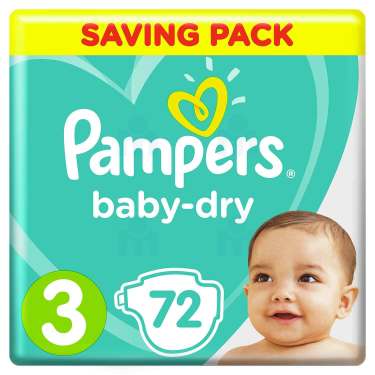 72 Couches Midi Baby-Dry Pampers T3 (6 -10 kg)