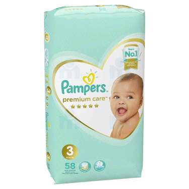 58 Premium Care Pampers T3 Nappies (6 - 10kg)