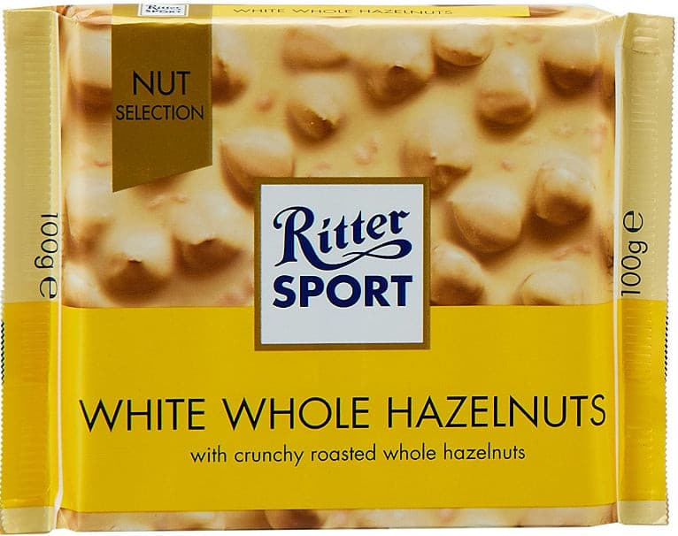 Chocolat Blanc aux Noisettes Entières Ritter Sport 100g