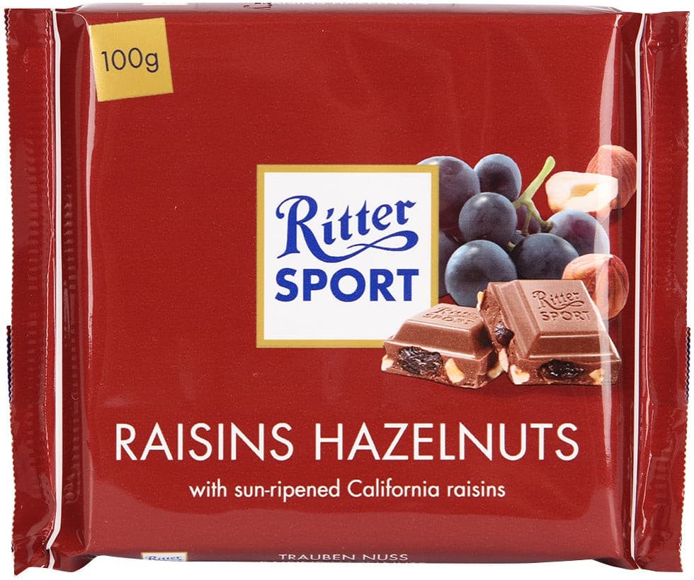 Chocolat au Raisins et Noisettes Ritter Sport 100g