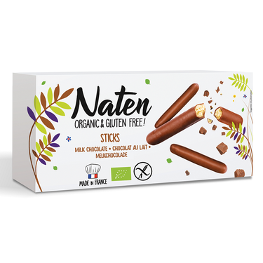 Bâtonnets Chocolat au Lait Sans Gluten et Bio Naten 150 g