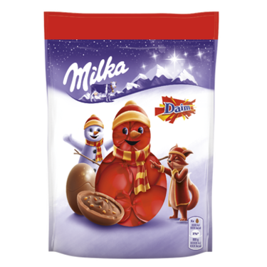 حلويات عيد الميلاد مع شوكولاتة الحليب ورقائق دايم ميلكا 86 جرام