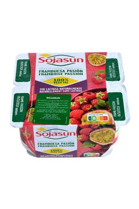Dessert Végétal au Soja Fermentée Saveur Framboise et Fruit de Passion Sans Gluten  Sojasun  4x100g