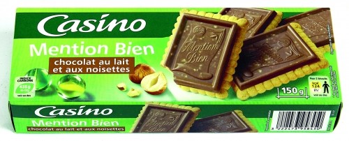 Mention Bien Milk chocolate with hazelnuts Casino 150g