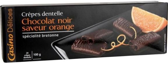 Crêpes Dentelle au Chocolat noir et saveur orange Casino 100g