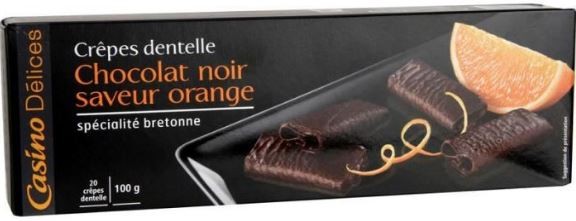 Lace pancakes with dark chocolate and Casino orange flavor 100g
