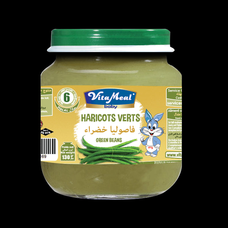 Petit Pot Dessert Haricots verts Sans Gluten ni Lactose Vitameal Baby 130g