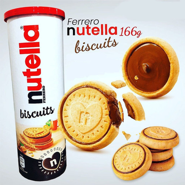 12 Crunchy Nutella Creamy Heart Cookies Tube 166 g