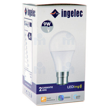 LED Bulb 9W B22 6500K White Light Ingelec