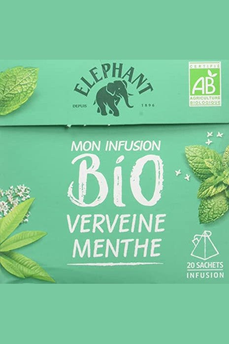 Organic mint verbena infusion, Elephant (20 sachets)