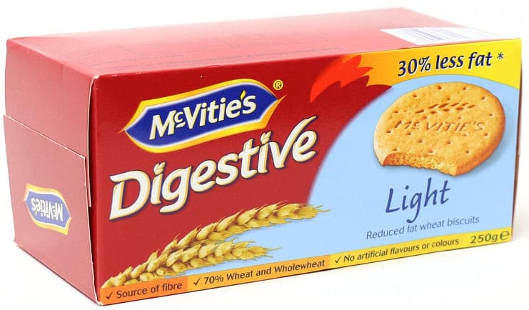 Biscuits Digestive Light Croustillants à la Farine de Blé McVities 250 g