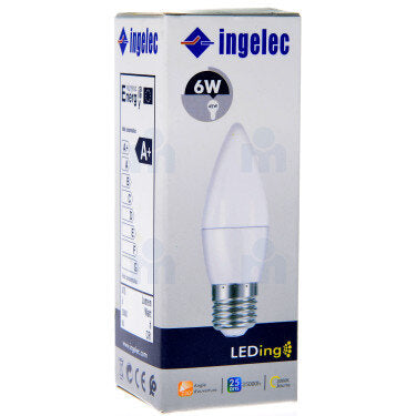 Ampoule Filetage LED flamme 6W E27 3000K Lumière Jaune  Ingelec