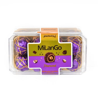 شوكولاتة محشوة بالجوز والبندق الكامل MiLanGo Diamond 200 جم