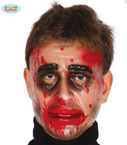 Masque Gentleman Transparent Avec  Du  Sang Holloween
