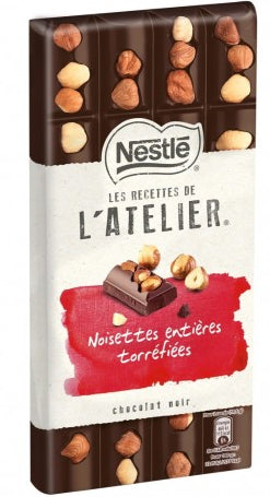 Chocolat Noir  Noisettes  Entières Torréfiés les Recettes de L'Atelier Néstlé 195 G
