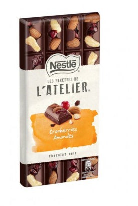 Chocolat Noir Cranberries  Amandes et Noisettes les Recettes de L'Atelier Néstlé 195 G