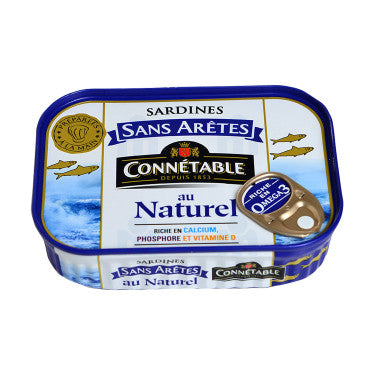 Sardines Sardines Sans Arêtes au Naturel Connétable  140 g