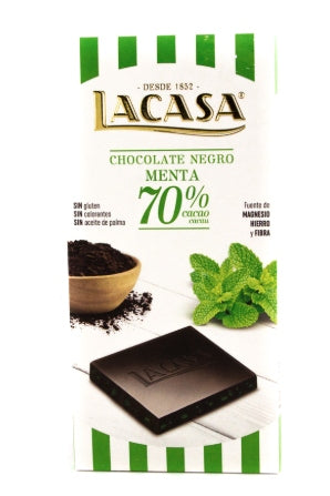 Dark Chocolate with Mint 70% LaCasa Gluten Free 100g