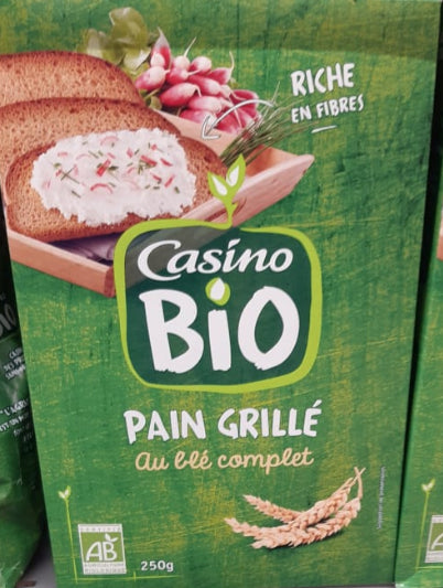 Organic Whole Wheat Toasted Bread - Casino Bio - 250 g