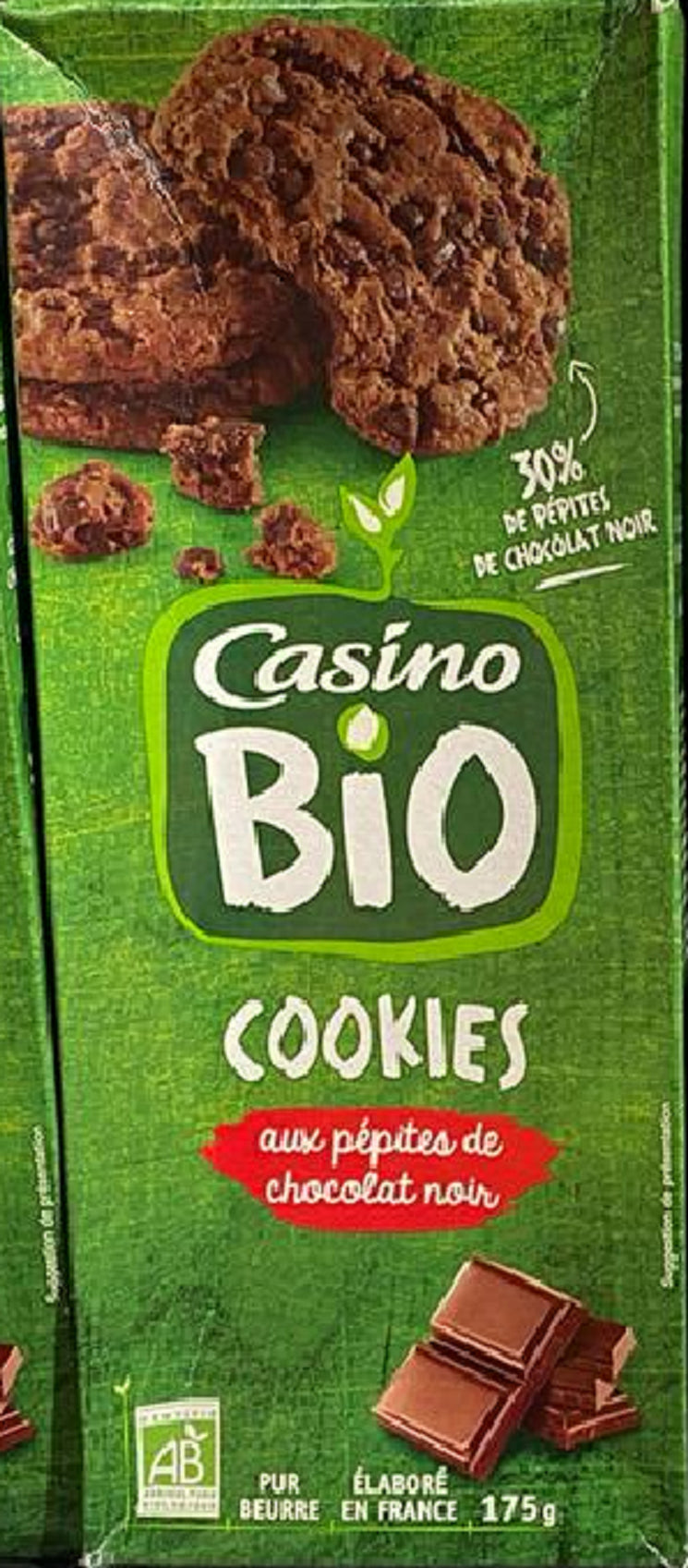 Cookies aux Pépites De Chocolat Noir Casino Bio 175g