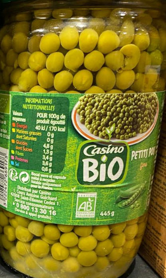 Organic Casino Fine Peas 660g