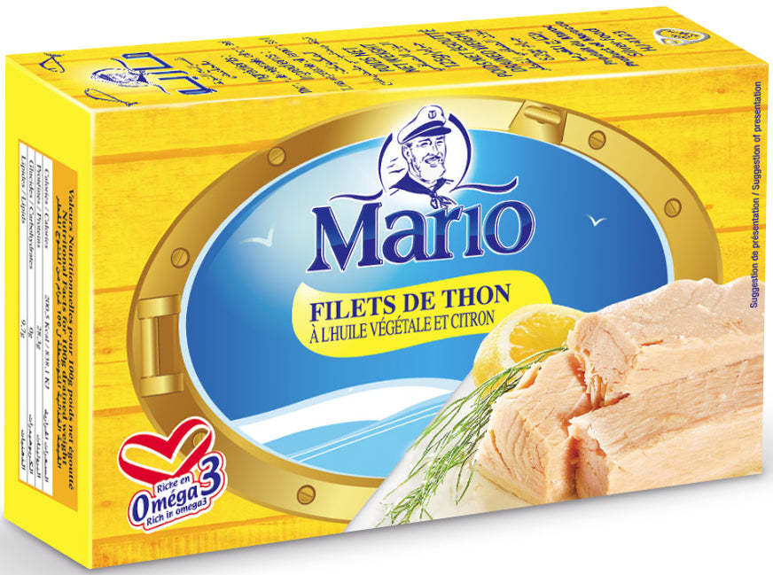 Tuna Fillets in Vegetable Oil and Lemon Mario 125g