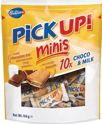 Milk Chocolate Cookie Pick Up! Minis Choco Bahlsen 10 pieces - 106 grams
