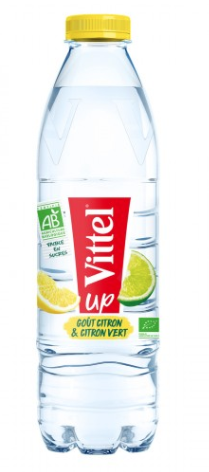 Eau Minérale Naturelle  Arôme  De Citron et Citron Vert Bio  Vittel 1L