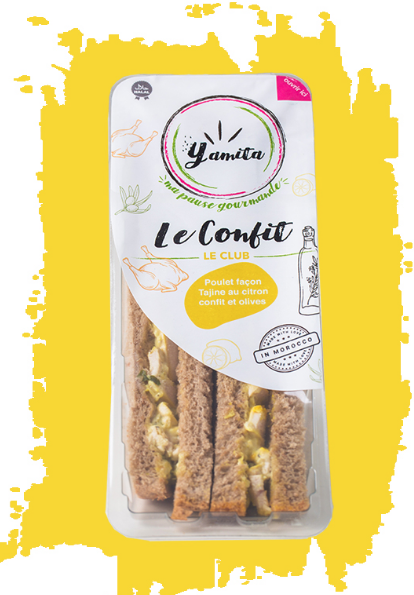 Club Sandwich Le Confit Poulet façon Tajine au citron confit et olive Yamita 160g