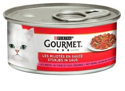 Petits Dés En Gelée Au Boeuf, Au Foie  Et Aux Légumes Purina Gourmet 195G