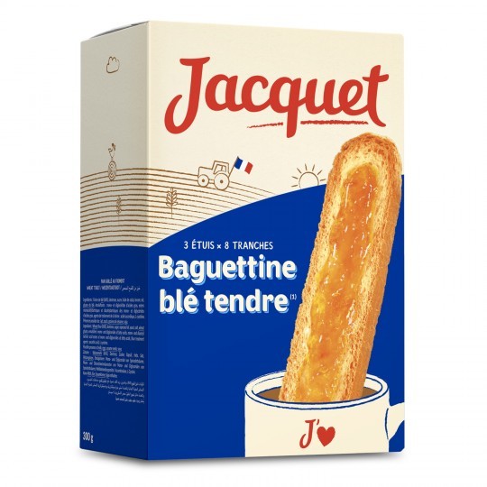 Baguettine Blé tendre 24 Tranches Jacquet 300 g