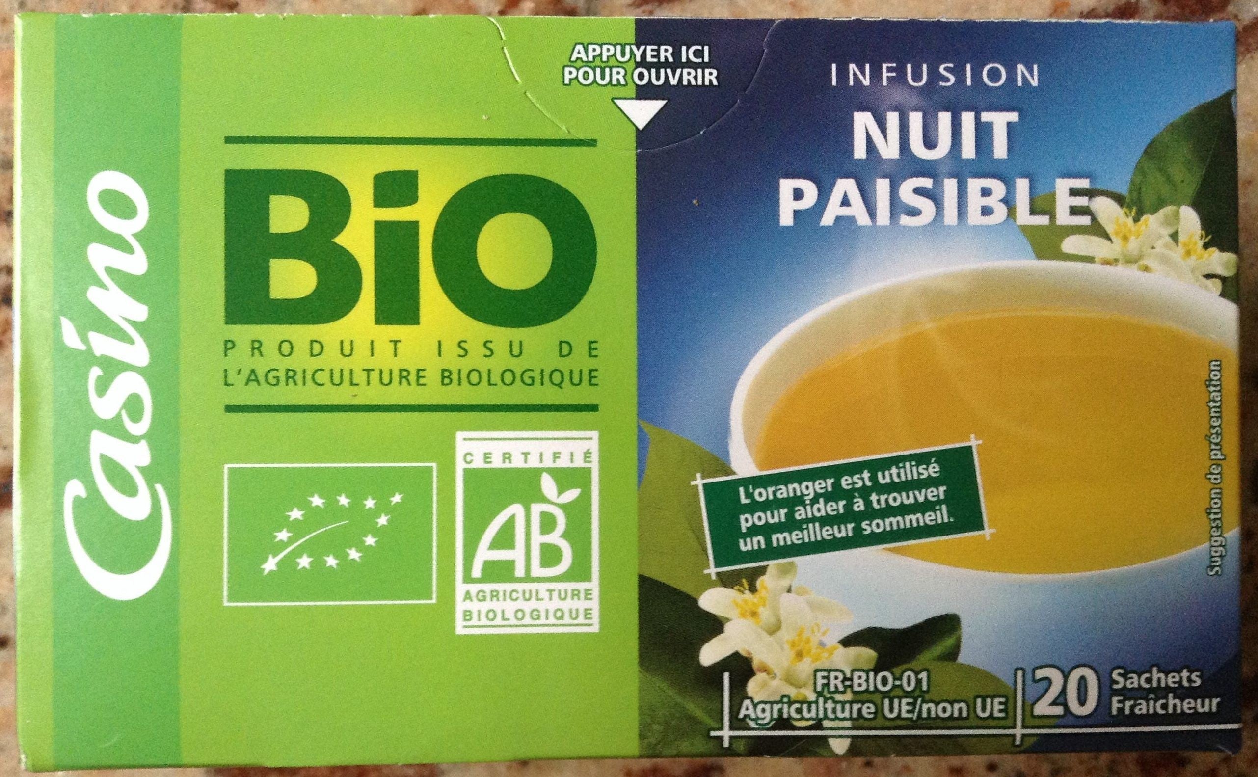 Infusion Nuit Paisible Bio 20 Sachets Casino 30G