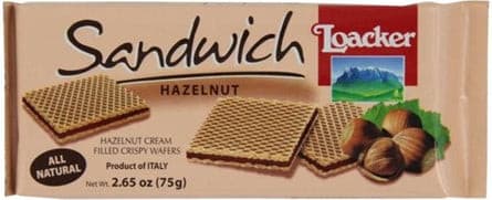 Gaufrettes Croustillantes Fourrés à la Crème de Noisette Loacker Sandwich 75g